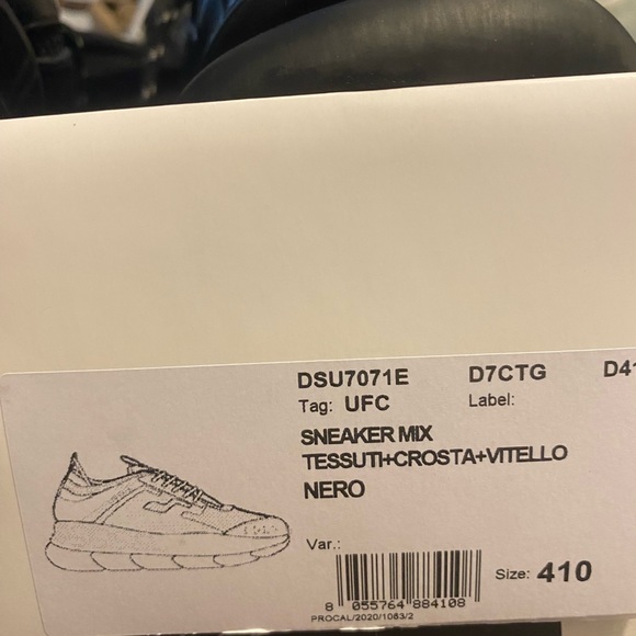 VERSACE CHAIN SNEAKER-BLACK-AUTHENTIC worn 2X like-new a great buy!!! - Picture 7 of 9